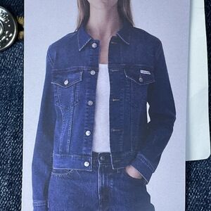 Calvin Klein Women's XXL Classic Trucker Jacket Storm Blue e1290